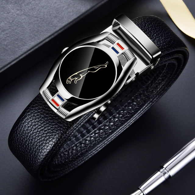 Belts for 3.5cm Width Sports Car Brand Fashion Automatic Buckle Black Genuine Leather Men&