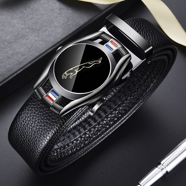 Belts for 3.5cm Width Sports Car Brand Fashion Automatic Buckle Black Genuine Leather Men&