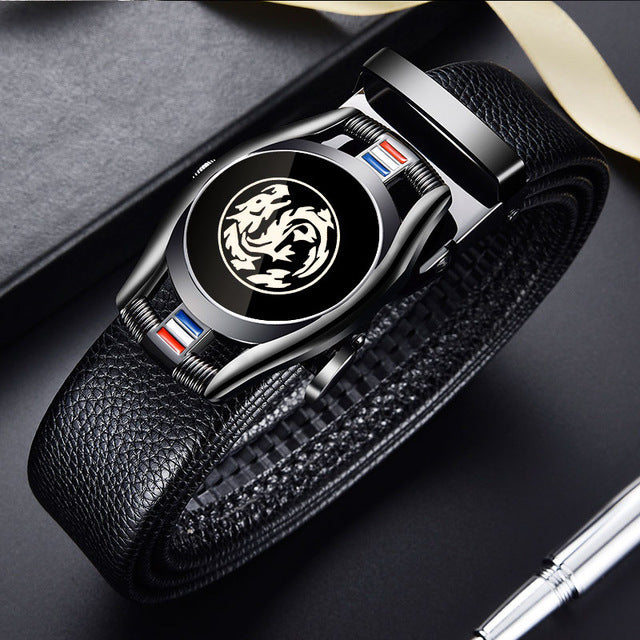 Belts for 3.5cm Width Sports Car Brand Fashion Automatic Buckle Black Genuine Leather Men&