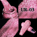 UR SUGAR Funkelnder Gel-Nagellack, reflektierender Glitzer-Nagellack, halbpermanenter Nagelkunstlack für Maniküre, benötigt einen Basis-Decklack