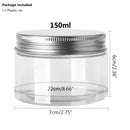 20 piezas 30/50/60/80/100/120/150ml tarros vacíos de plástico transparente para cosméticos, contenedor de maquillaje, tarro transparente, recipiente para muestras de crema facial