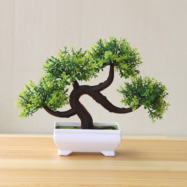 Artificial Plants Potted Bonsai Garden Decoration Outdoor Fake Plant Teen Room Decor Party Table Ornament For Home Garden Decor