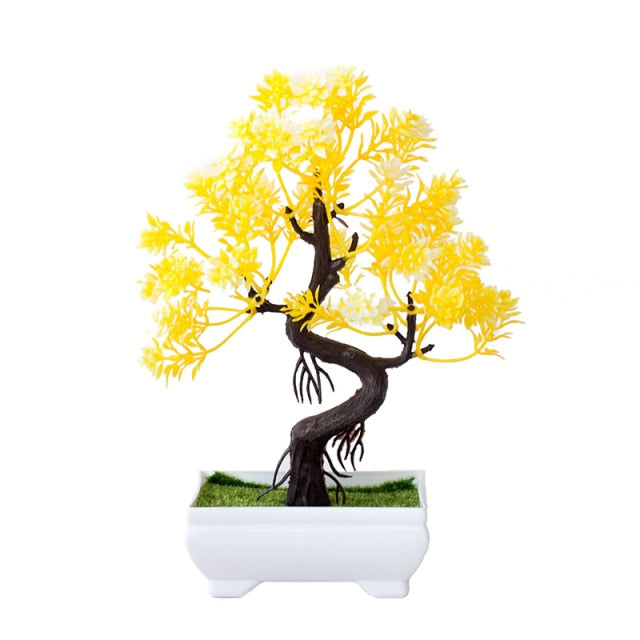 Artificial Plants Potted Bonsai Garden Decoration Outdoor Fake Plant Teen Room Decor Party Table Ornament For Home Garden Decor