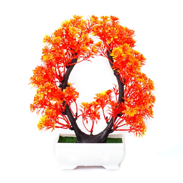 Artificial Plants Potted Bonsai Garden Decoration Outdoor Fake Plant Teen Room Decor Party Table Ornament For Home Garden Decor