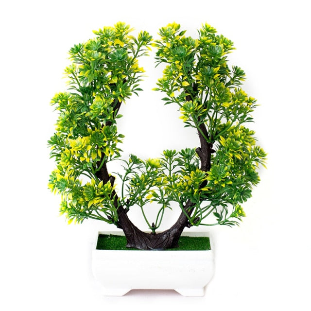 Artificial Plants Potted Bonsai Garden Decoration Outdoor Fake Plant Teen Room Decor Party Table Ornament For Home Garden Decor