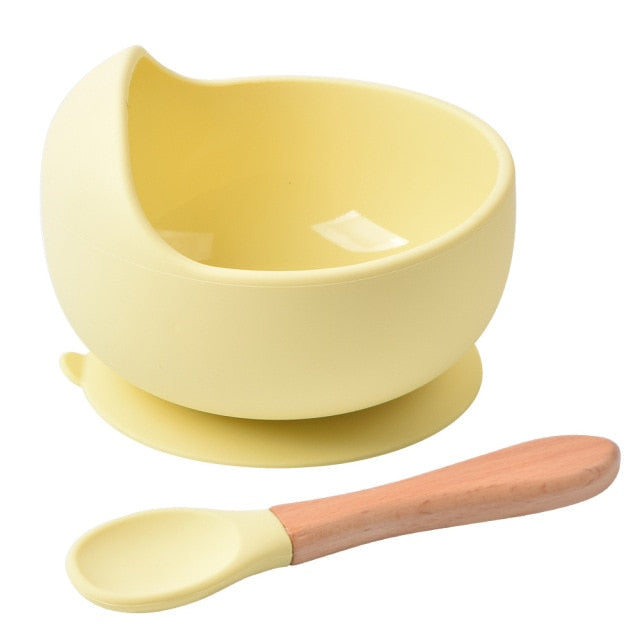 1Set Silicone Baby Feeding Bowl Tableware for Kids Waterproof Suction Bowl With Spoon Children's Dishes Kitchenware Baby Stuff