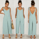 Rompers Summer new Women Casual Loose Linen Cotton Jumpsuit Sleeveless Backless Playsuit Trousers Overalls