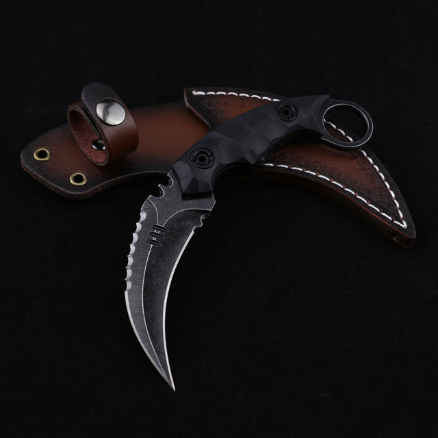 Karambit D2 Steel Fixed Blade Knife CS GO Outdoor Camping Survival Hunting Pocket Knives Tactical Military Self Defense Weapons