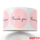 100-500pcs Thank You Sticker Envelope Seal Scrapbook Sticker Pink Heart Cute Round Sticker Stationery Label Stickers