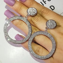 2021 nueva llegada moda lujo 925 plata esterlina rosa CZ gota Stud pendiente para mujeres regalo del Día de San Valentín Z5