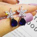 2021 nueva llegada moda lujo 925 plata esterlina rosa CZ gota Stud pendiente para mujeres regalo del Día de San Valentín Z5