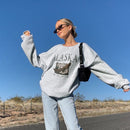 2021 Vintage Zip up Women Sweatshirts Streetwear Letter Printed Hoodies Women Back To The Basics Loose Sweatshirt with Fleece