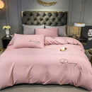 Pure White Bedding Set King Size Bedroom Simple And Refined Home Textile Comfort Bed Linen Bed Sheet Set 220X240CM 4PCS