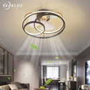LED Ceiling Fan Lamp Modern Minimalist Ceiling Lamp Dining Room Bedroom Living Room Lamp Round Fan Light