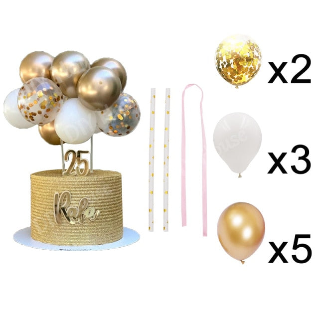 10 Uds. De globos de Metal de 5 pulgadas para decoración de tartas, globos de confeti en forma de nube para cumpleaños, Baby Shower, decoración del banquete de boda, suministros para el hogar