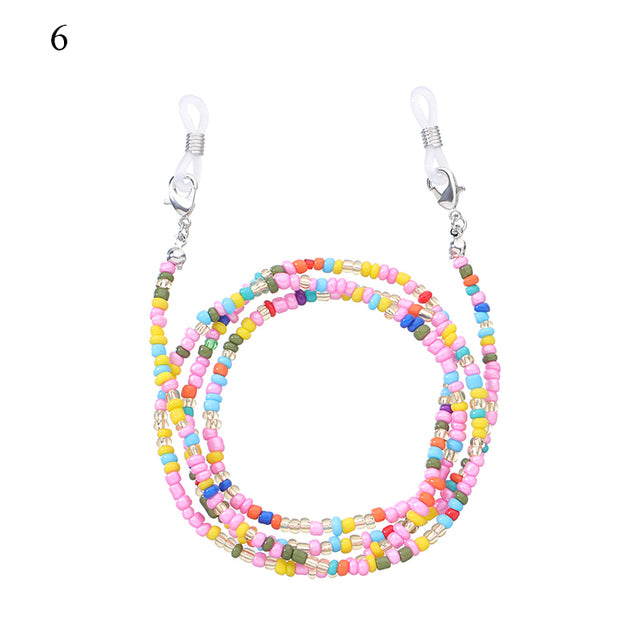 Bohemian Colored Mask Strap Beaded Glasses Chains Women Face Mask Lanyard Anti Slip Women&