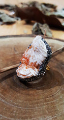 Brazalete de mujer chapado en oro de 22 quilates con piedra de vanadinita y piedra natural Dr Stone WHSR19