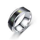 Fashion New Intelligent Temperature Sensing Couple ECG Display Temperature Ring Wholesale Stainless Steel Ring Men Women