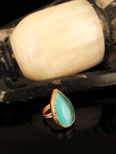 Dr Stone Natural Stone Women 'S Cat 'S Eye Stone Rose Gold Plated Ring KRB341