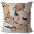 Pillows Cover Funny Love Kiss Cute Cat Cases for Sofa Home Car Cushion Cover Pillow Covers Decor Cartoon Sofa Pillowcase 45x45cm