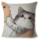 Pillows Cover Funny Love Kiss Cute Cat Cases for Sofa Home Car Cushion Cover Pillow Covers Decor Cartoon Sofa Pillowcase 45x45cm