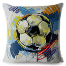 45*45cm Pillow Cover Cartoon Football Print Square Cushion Cover Linen Throw Pillows Cases Sofa Home Decor Cushion Covers