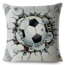 45*45cm Pillow Cover Cartoon Football Print Square Cushion Cover Linen Throw Pillows Cases Sofa Home Decor Cushion Covers