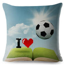 45*45cm Pillow Cover Cartoon Football Print Square Cushion Cover Linen Throw Pillows Cases Sofa Home Decor Cushion Covers