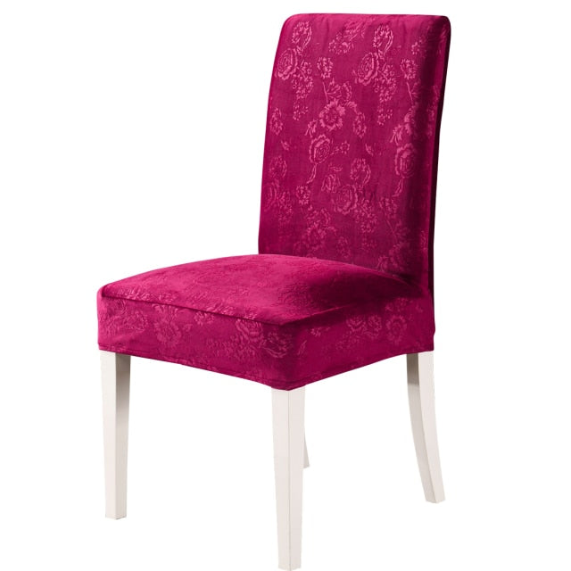 Crystal Velvet Chair Cover High-end Fabric Hotel Living Room Wedding Banquet Cushion Cover Universal Size Elastic Chair Cover
