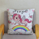 Unicorn Print Super Soft Short Plush Cushion Cover Cute Cartoon Pillow Covers 45X45 Square Pillows Cases Home Decor Pillowcase