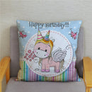 Unicorn Print Super Soft Short Plush Cushion Cover Cute Cartoon Pillow Covers 45X45 Square Pillows Cases Home Decor Pillowcase