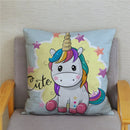 Unicorn Print Super Soft Short Plush Cushion Cover Cute Cartoon Pillow Covers 45X45 Square Pillows Cases Home Decor Pillowcase