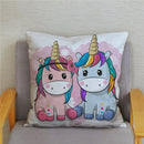 Unicorn Print Super Soft Short Plush Cushion Cover Cute Cartoon Pillow Covers 45X45 Square Pillows Cases Home Decor Pillowcase