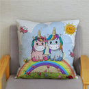 Unicorn Print Super Soft Short Plush Cushion Cover Cute Cartoon Pillow Covers 45X45 Square Pillows Cases Home Decor Pillowcase