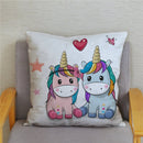 Unicorn Print Super Soft Short Plush Cushion Cover Cute Cartoon Pillow Covers 45X45 Square Pillows Cases Home Decor Pillowcase