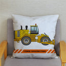 Excavator Bulldozer Car Pattern Print Cushion Cover Short Plush Pillow Covers Pillows Case Home Decoration Pillowcase 45*45cm