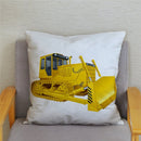 Excavator Bulldozer Car Pattern Print Cushion Cover Short Plush Pillow Covers Pillows Case Home Decoration Pillowcase 45*45cm
