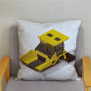 Excavator Bulldozer Car Pattern Print Cushion Cover Short Plush Pillow Covers Pillows Case Home Decoration Pillowcase 45*45cm