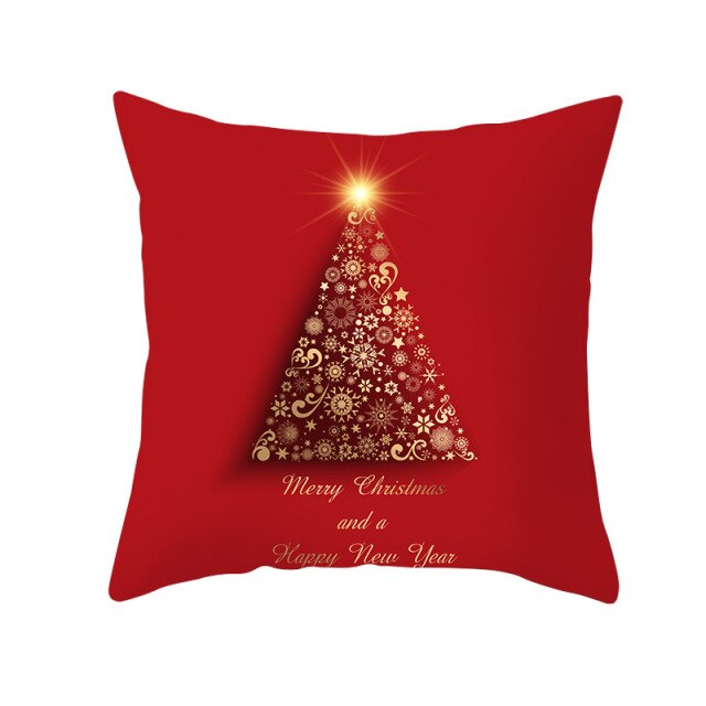 Christmas Cushion Cover Red Home Decor Sofa Pillow Case Cover Seat Car Throw Pillowcase Christmas 45*45 Pillows For Home