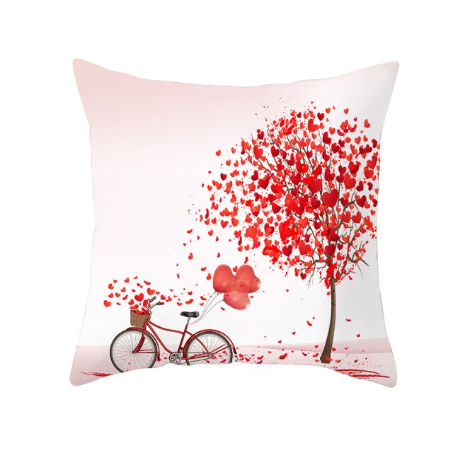 Cushion Cover Red Lovers Wedding Party Decorative Sofa Cover Case Seat Car Home Decor Throw Pillows 45x45cm Decor Home