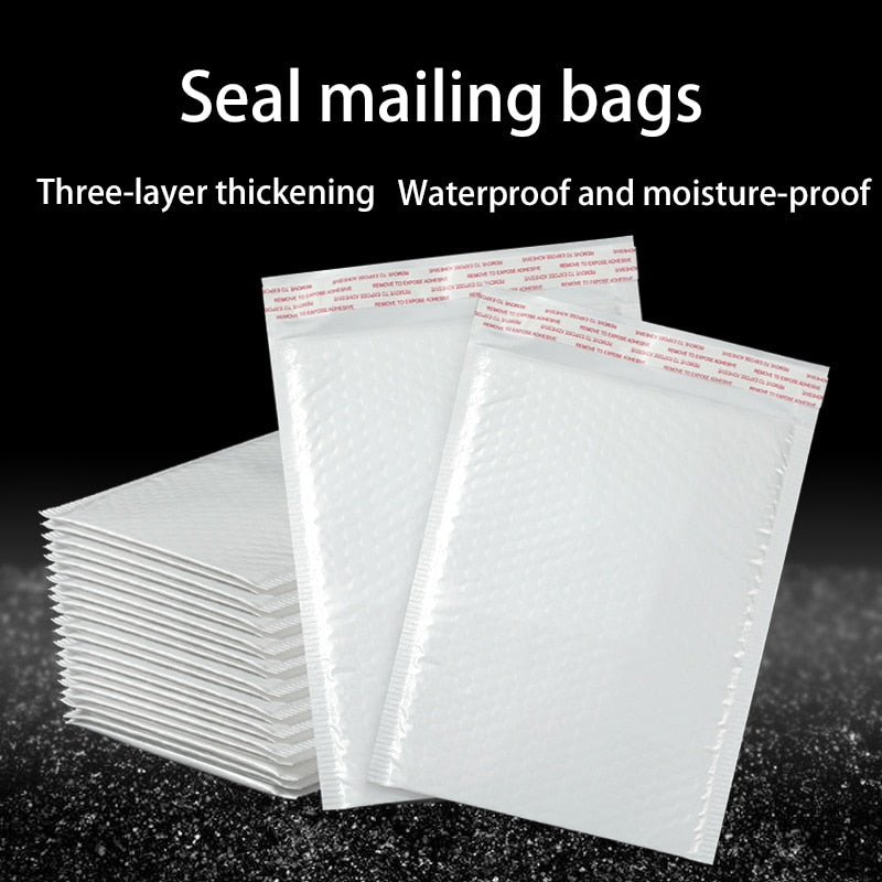 10 Stück Bubble Umschlagbeutel weiß Bubble PolyMailer Self Seal Versandtaschen Gepolsterte Umschläge für Magazin gefütterte Mailer