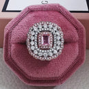 2021 neue Luxus Mode 925 Sterling Silber Rosa Engagement Ehering Ewigkeit Ring für Frauen Weihnachtsgeschenk Liebe Schmuck Z2