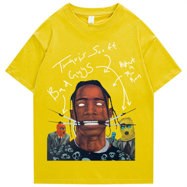 Travis Scott AstroWorld Tour Oversized T shirt men women1:1letter print T Shirts hip hop streetwear kanye west ASTROWORLD Tshirt