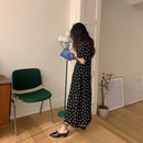 CMAZ 2021 verano largo lunares vestidos casuales negro blanco cuello redondo vestido de vacaciones elegante Boho ropa de fiesta 58031 #