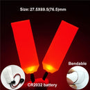 27,5X69,5 (76,5)mm, Kits de ojos de luz LED DIY flexibles y flexibles para máscara de casco de Halloween, accesorios de Cosplay, entrada CR2032