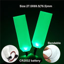 27,5X69,5 (76,5)mm, Kits de ojos de luz LED DIY flexibles y flexibles para máscara de casco de Halloween, accesorios de Cosplay, entrada CR2032
