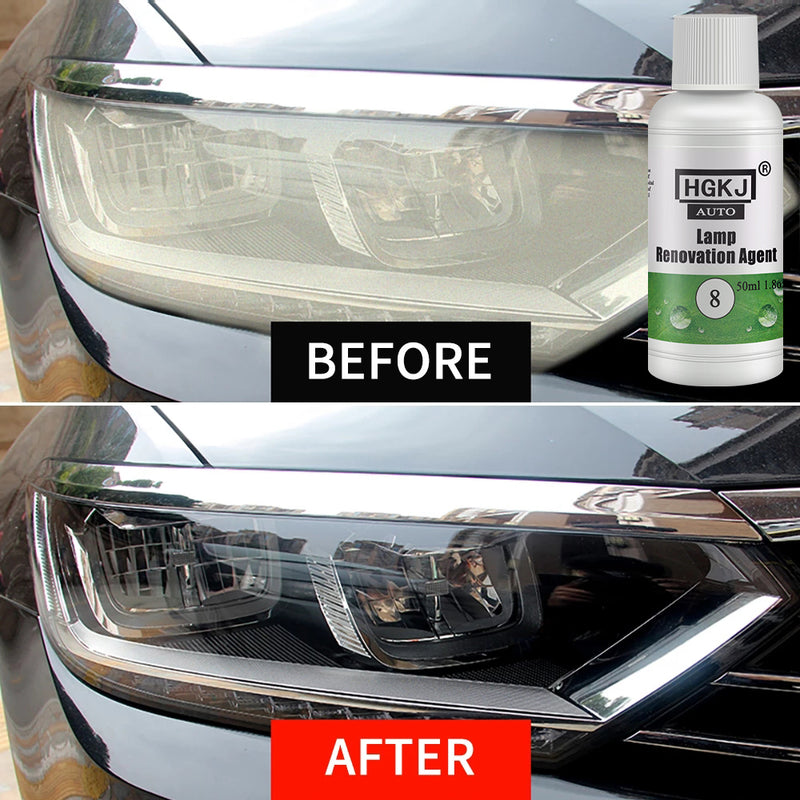 HGKJ 8 Lamp Renovation Agent Auto Headlight Headlamp Polish Restoration Kit Long Lasting Protection Oxidation Liquid for Car
