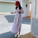 CMAZ 2021 Fashion Summer Maxi Dress Women's Printed Sundress Casual Short Sleeve Vestidos Female High Waist Robe Femme 58051#