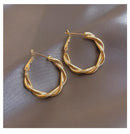 2020 New Classic Copper Alloy Smooth Metal Hoop Earrings For Woman Fashion Korean Jewelry Temperament Girl&