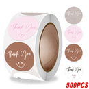 100-500pcs Thank You Sticker Envelope Seal Scrapbook Sticker Pink Heart Cute Round Sticker Stationery Label Stickers